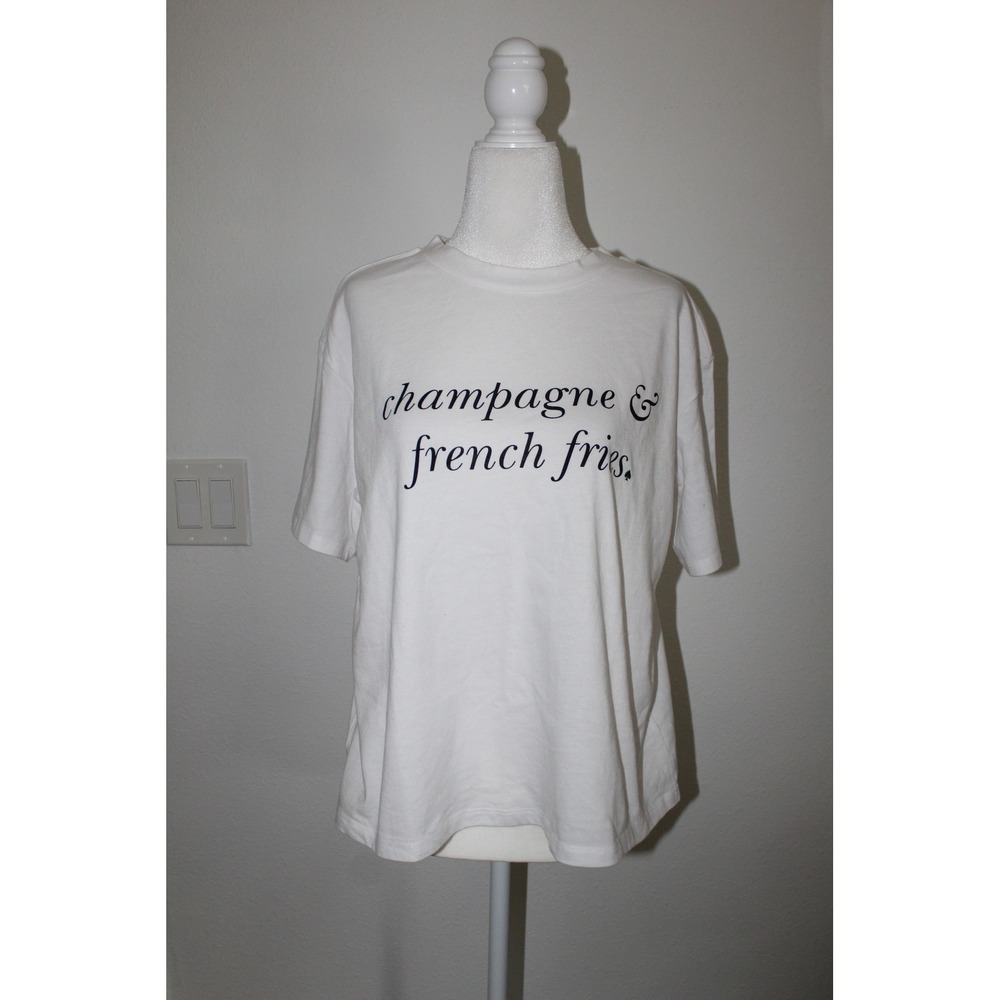 Kate Spade New York X Target White Champagne & French Fries Graphic T-Shirt M